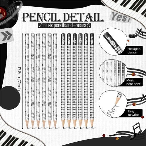 Lápis de Notas Musicais (48 Peças) 1