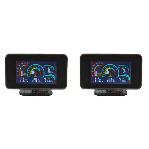 4 σε 1 LCD 12V/24V Βολτόμετρο πίεσης λαδιού Δείκτης καυσίμου λαδιού για φορτηγό