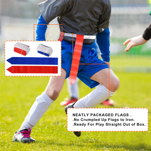 12 Player Adjustable Sliding Flag Football Set, 3 Flags Per Belt 2