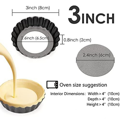 13 peças de formas para tortas de ovo, forma para muffin de 3 polegadas, forma para assar 1