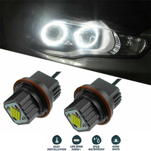 2 peças anel de luz olhos de anjo branco 0W 6000K para X3 X5 E39 E53 E60 2