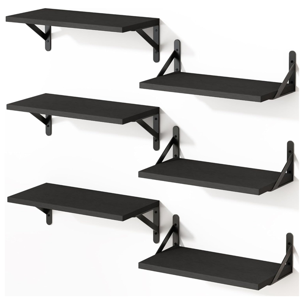 Floating Shelves For Wall, Farmhouse Wall Shelves (6 Black) 4714141546100