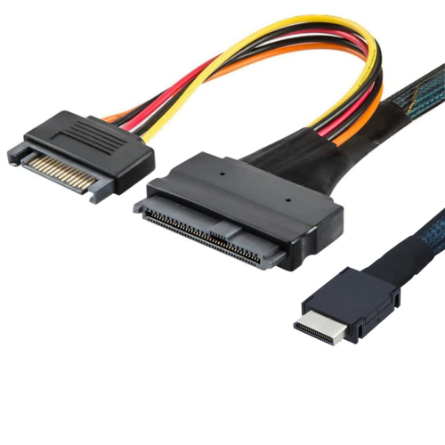 Καλώδιο διακομιστή Oculink SFF-8611 4I σε PCIe SFF-8639 U.2 NVMe γενιάς 4 2