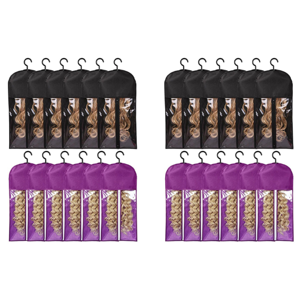 Umã¦Rket 12Pcs Wig Bags Storage With Hanger Hair Extension Holder