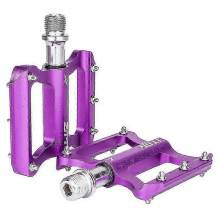 (Style B, Purple) ZTTO JT06 MTB Road Bike Pedals - Sealed Bearing, Ultralight, Anti-Slip Wide Platform Cycling Pedals