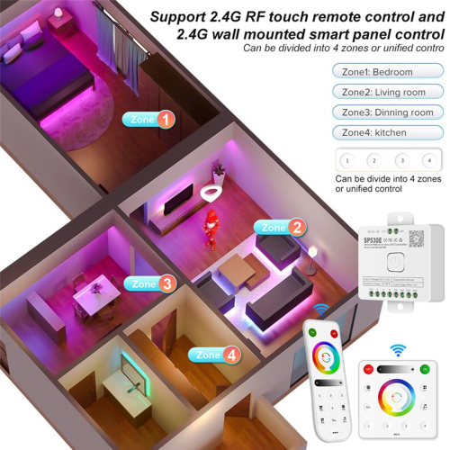 Wifi LED-controller SP530E PWM SPI-pixeldimmer met spraakbesturing 2