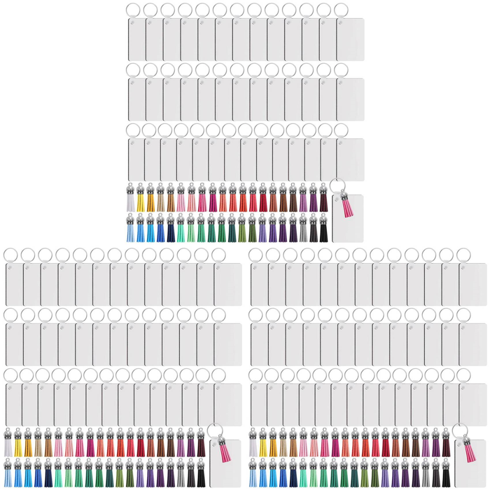 Sublimatie Sleutelhanger Blanks Set - Rechthoekig-image