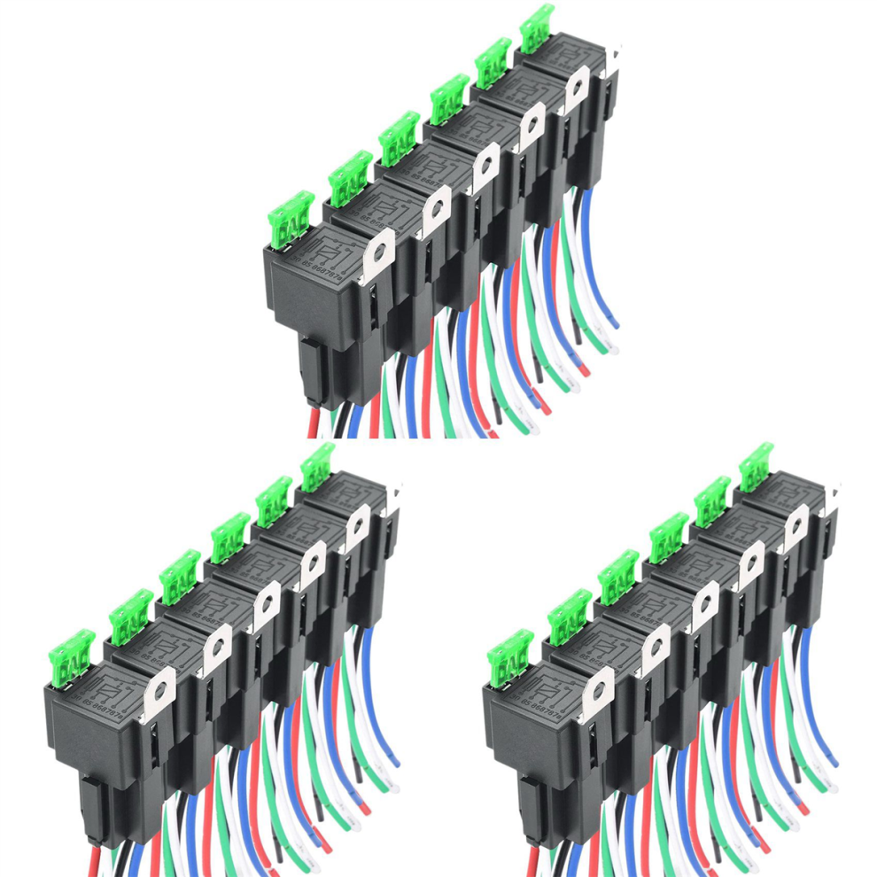 ArnéS De Cableado Para Interruptor De Relé Y Fusible De Coche, 6 Unidades, 5 Pines Spst, 12 V, 30 A-image