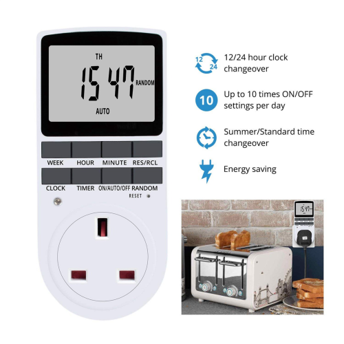 UK Plug Digital Plug Socket, Electrical Programmable Timer Switch 1