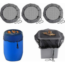 3-Piece Rain Tank Net: Drawstring Cover for Water Tank - Protects Against Leaves and Mosquitoes - Diameter: 3 Pcs