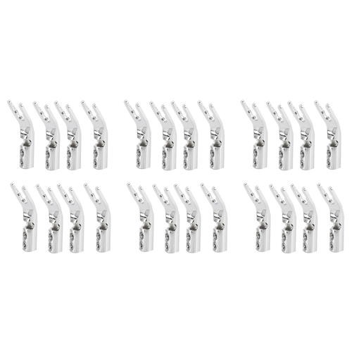 Schroefvork HiFi-luidsprekerspadeconnectorpluggen - zilver