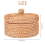 Handwoven Rattan Storage Box with Lid Wicker Fruit Cake Basket B 4