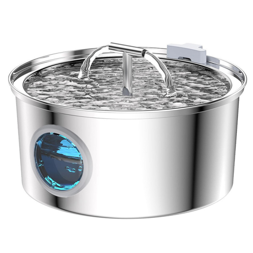 Fontaine à eau pour chat en acier inoxydable, prise UE