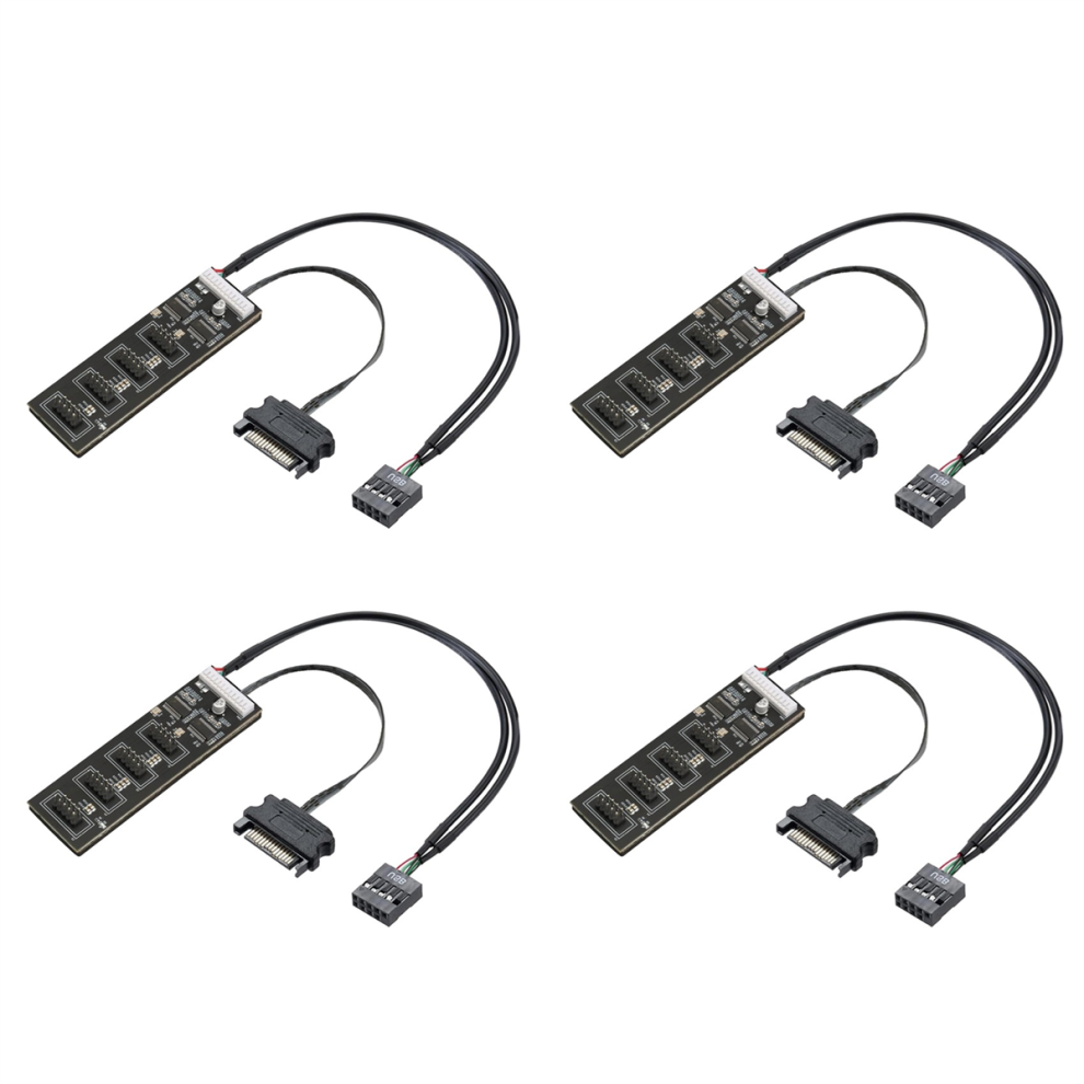 Divisor De Cabezal Usb De 9 Pines Con Cable De AlimentacióN Sata, Concentrador Usb Interno-image