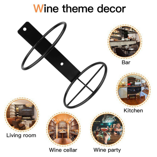 6 Pack Wall Mounted Wine Rack, for Wine Storage Wall Wine Theme Decor 2