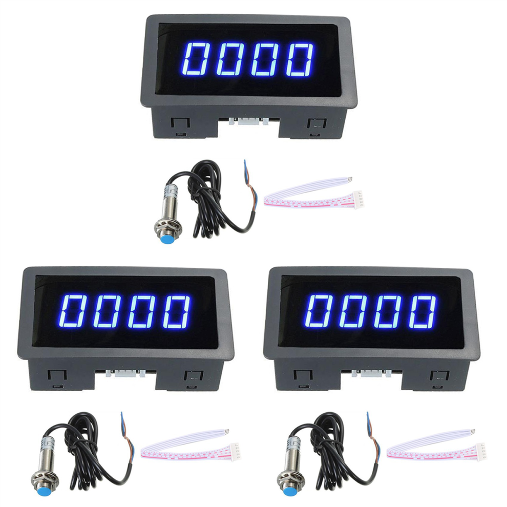 Contagiri Digitale A 4 Led Blu Con Misuratore Di VelocitÃ E Interruttore Di ProssimitÃ Hall-image