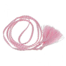(Pink) Long Tassel Hair Band with Rope Ring for Women and Girls Accessories