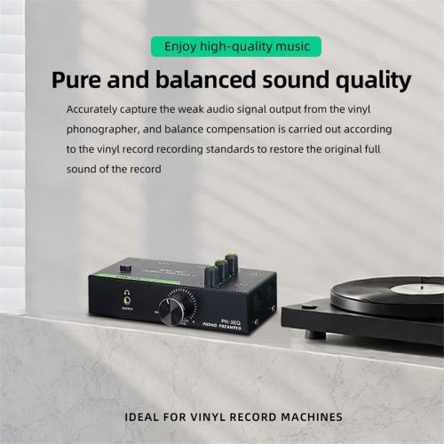 Record Player Amplifier for MM/ Cartridges, EU PLUG 2