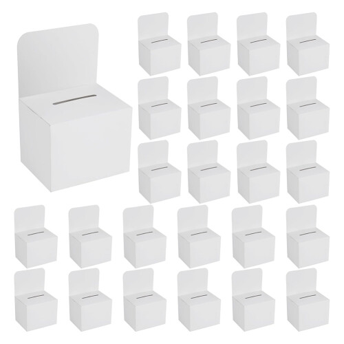 Lot De 4 Urnes En Carton Robustes Pour Tirage Au Sort, Vote Et Collecte – Réutilisables, Taille 30x15x15 Cm, Idéales Pour Événements Et Fêtes