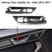 (Black silver Right) Car Door Internal Actuator Handle for Skoda Fabia 2015 Model - 6V0837221A and 6V08222A
