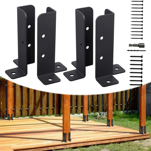 4Pcs Adjustable Deck Post Anchor Base Brackets Fence 2