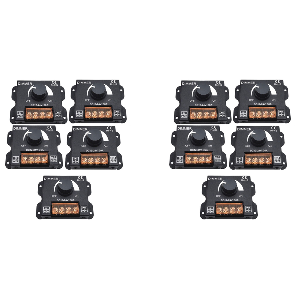 5Pcs Dc 12V 24V Led Dimmer Switch 30A Voltage Regulator 4714141569857