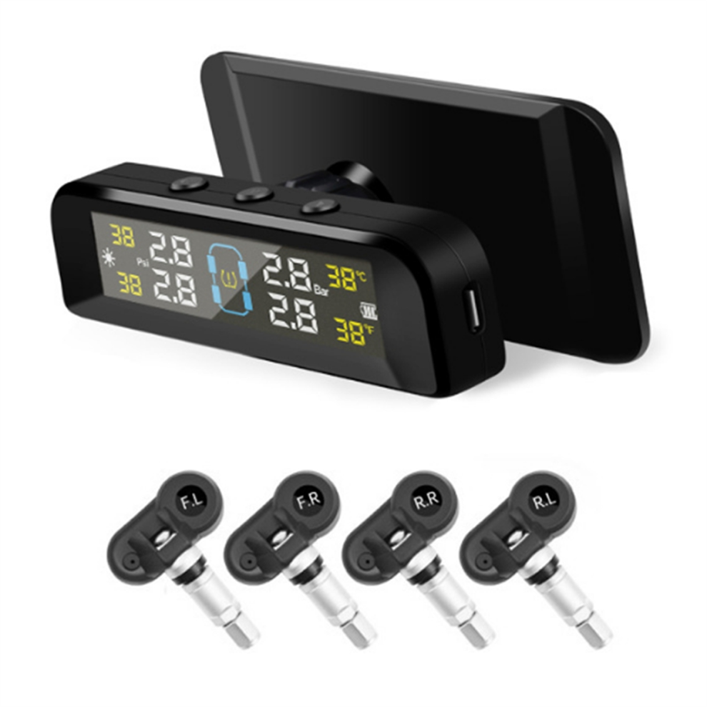 Car Tpms Monitor System Car Tire Pressure Alarm Wireless Solar Power 4714141576138