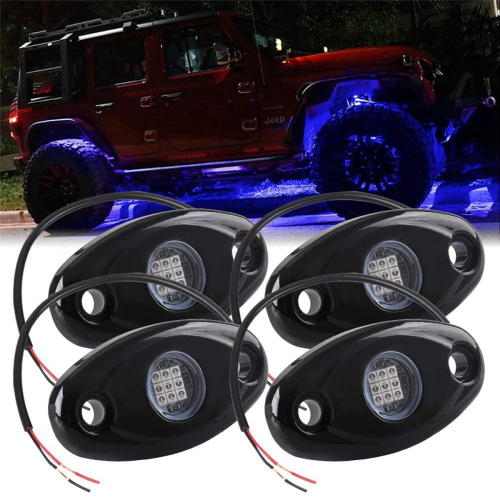 Kit di luci al neon a LED da 4 pezzi con 9 LED per camion da strada e barche blu 2