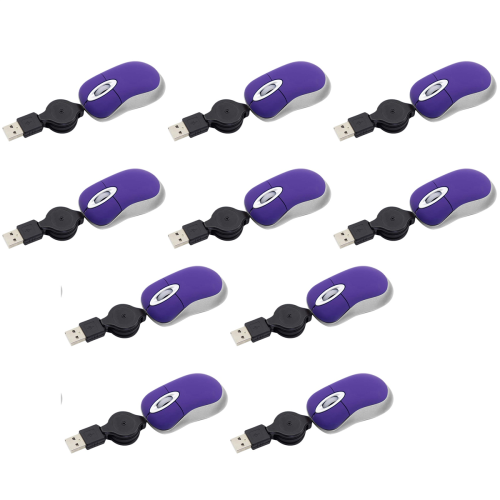 Mini USB Wired Mouse Retractable Tiny Small Mouse 1600 DPI Optical