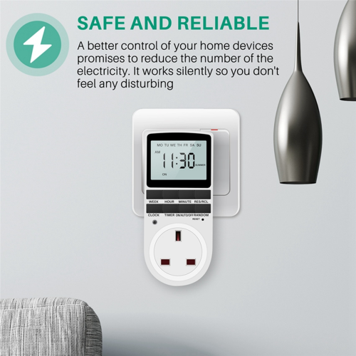 UK Plug Digital Plug Socket, Electrical Programmable Timer Switch 1