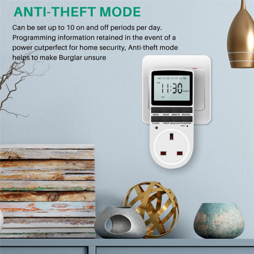 UK Plug Digital Plug Socket, Electrical Programmable Timer Switch 2