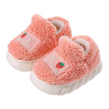 (180, Pink) Kids Plush Slippers Toddler Girls Winter Fuzzy Flats Warm House Shoes
