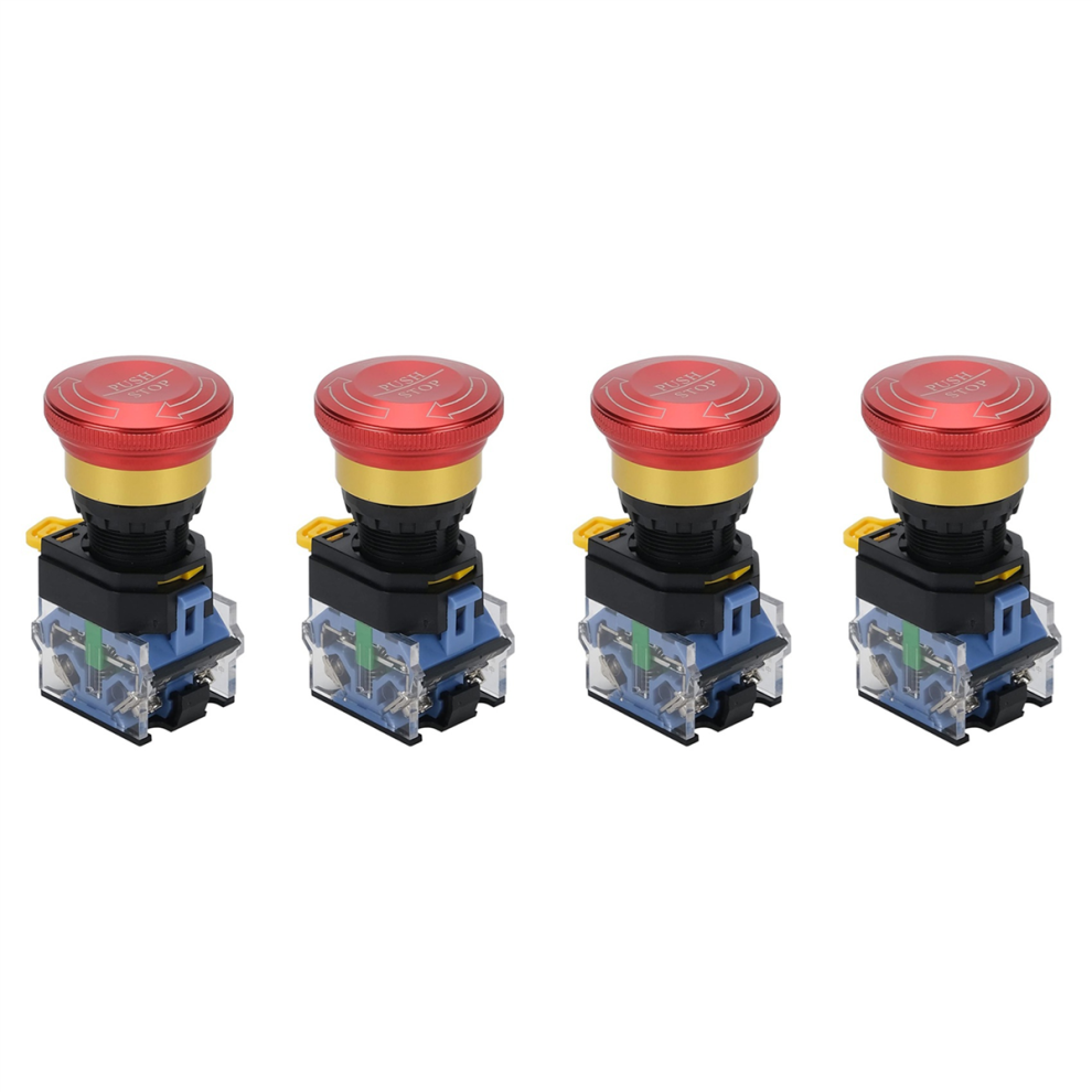 Emergency Stop Button 10A 22Mm Latching Push Button Switch, 1No 1Nc 4714141575308
