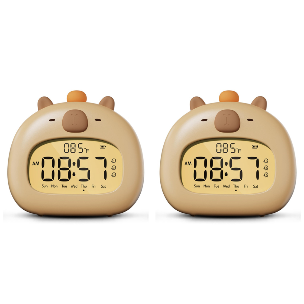 1Pcs Capybara Alarm Clock, Ready To Rise Children's Sleep Trainer,A Light Umærket
