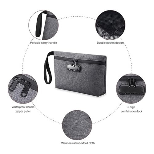 Borsa impermeabile con cerniera e lucchetto per contanti, cellulare A 2