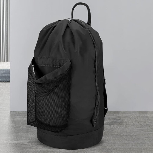 Laundry Bag with Shoulder Straps and Mesh Pocket Laundry Backpack 1