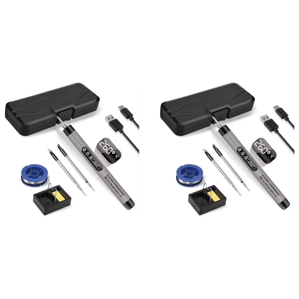Kit Mini Saldatore Cordless Usb Saldatore Portatile Grigio