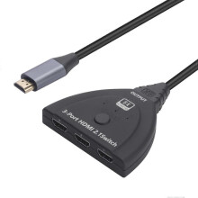 HDMI 2.1 Switch 3 Port 8K HDMI Switch Selector Box Supports 8K@60Hz 4K@120Hz