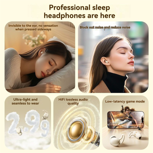 Sleep Earbuds for Side Sleepers Noise Cancelling Mini Cream White 2