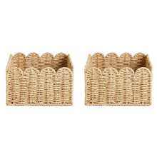 Scalloped Edge Basket, Wicker Storage Baskets, Paper Rope Design
