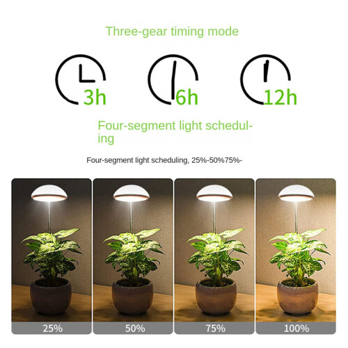 Height Adjustable with On/Off Timer 3/6/12H , 4 Dimmable Brightness 1