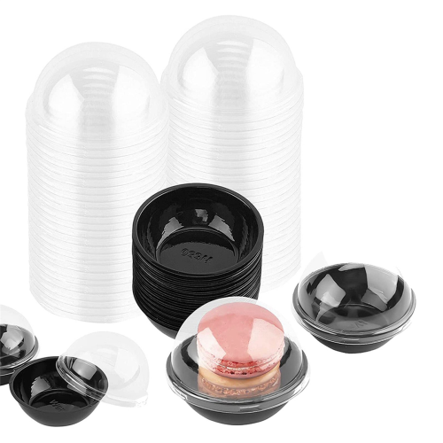 50 Pack Clear Plastic Mini Cupcake Container,for Mini Muffin Macaron 1