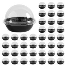 Pacote com 50 recipientes transparentes de plástico para mini cupcakes, para mini muffins e macarons