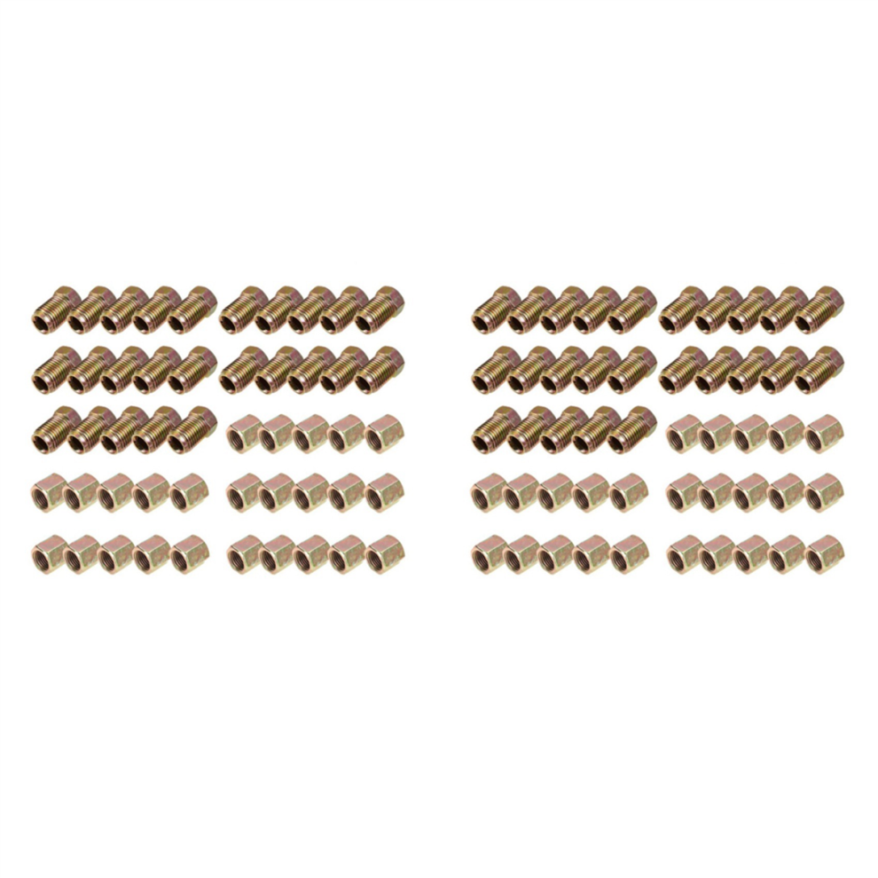50Pcs Male/Female End Union Brake Pipe Screw Nuts M10x1mm 3/16Inch Od 4714141595955