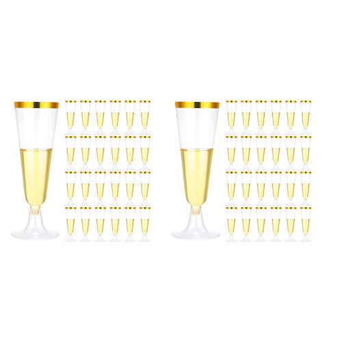 25 τεμάχια 150ml φλάουτα σαμπάνιας μιας χρήσης, διαφανή φλάουτα σαμπάνιας