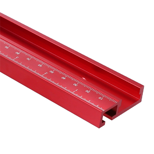 T-Track 45 Chute com escala mm/polegadas Liga vermelha T-tracks Slot Miter 1