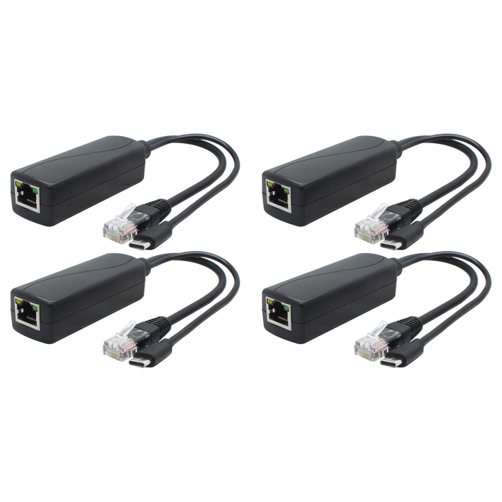 Photos - Card Reader / USB Hub 2-Pack 5V Gigabit PoE Splitter, USB Type C, 48V to 5V 2.4A Adaper