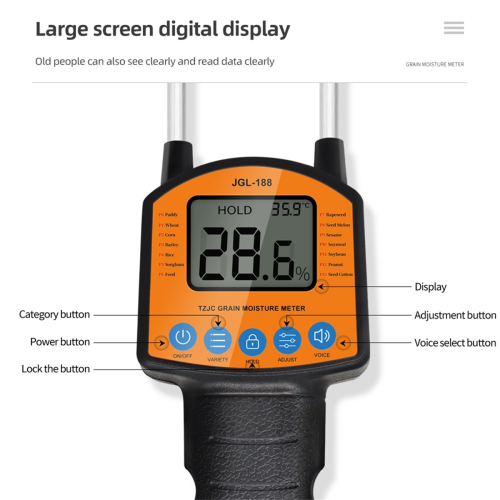 JGL-188 Digital Grain Moisture Meter for Corn Wheat Peanut Soybeans 1