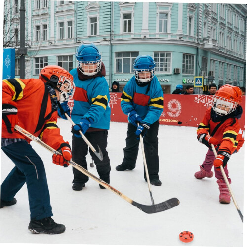 Inline Hockey Puck Training Puck PVC Men 7.5X2.5CM red 2