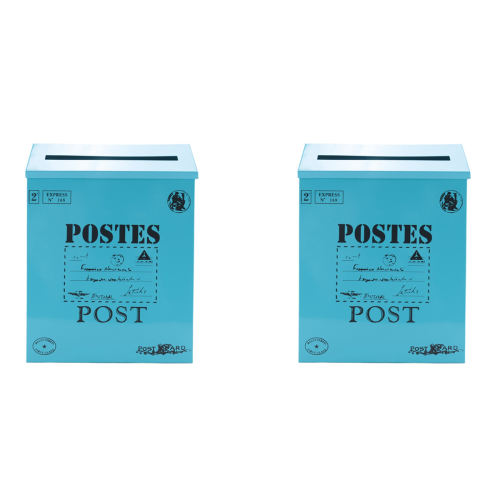 Mailbox Vintage Wall Mount Mailbox Post Letter Box Blue